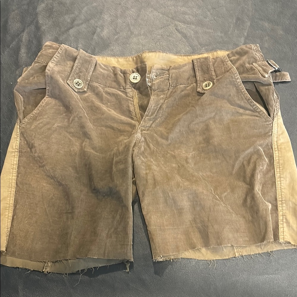 Cream Cargo Corduroy Shorts